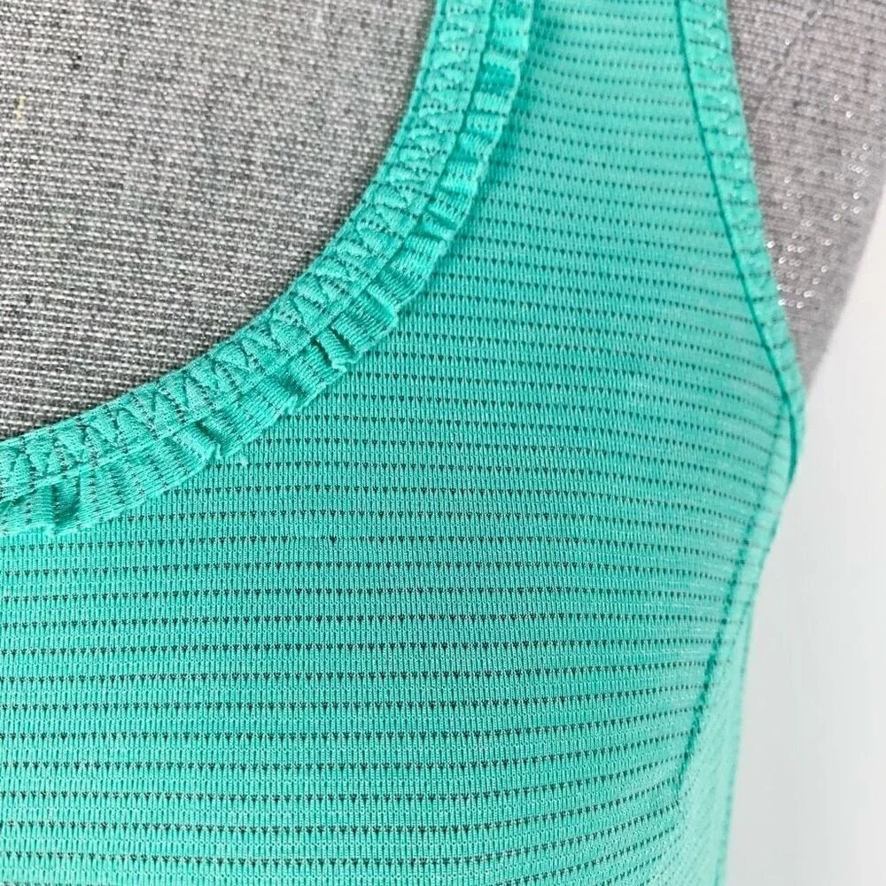 Lululemon Tank Women's 4 Ruffle Detail Tank‎ Turquoise Racer Back - Picture 3 of 8